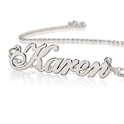 Sterling Silver Name Necklace, Any Personalized Name, Custom Handmade