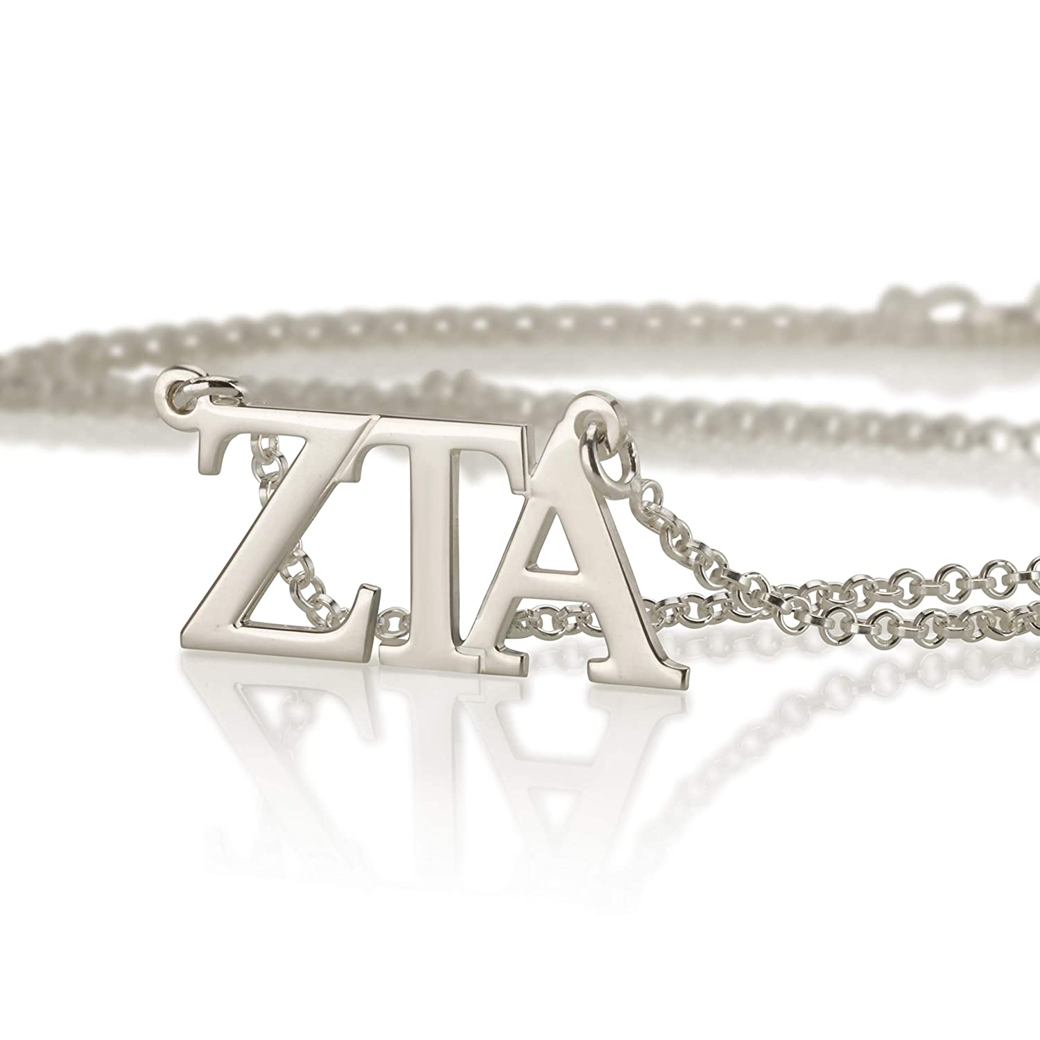 Sorority Gifts, Sorority Necklace, Personalized Necklace - Greek Initial Necklace fraternity Charm, 925 Sterling silver charm