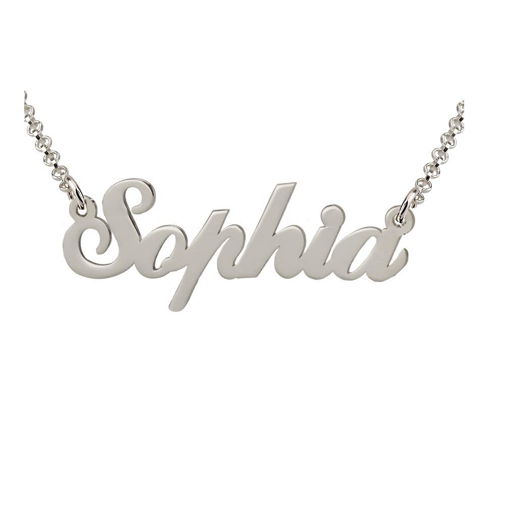 Personalized Sophia Name Necklace, Custom made in stock, Sterling Silver