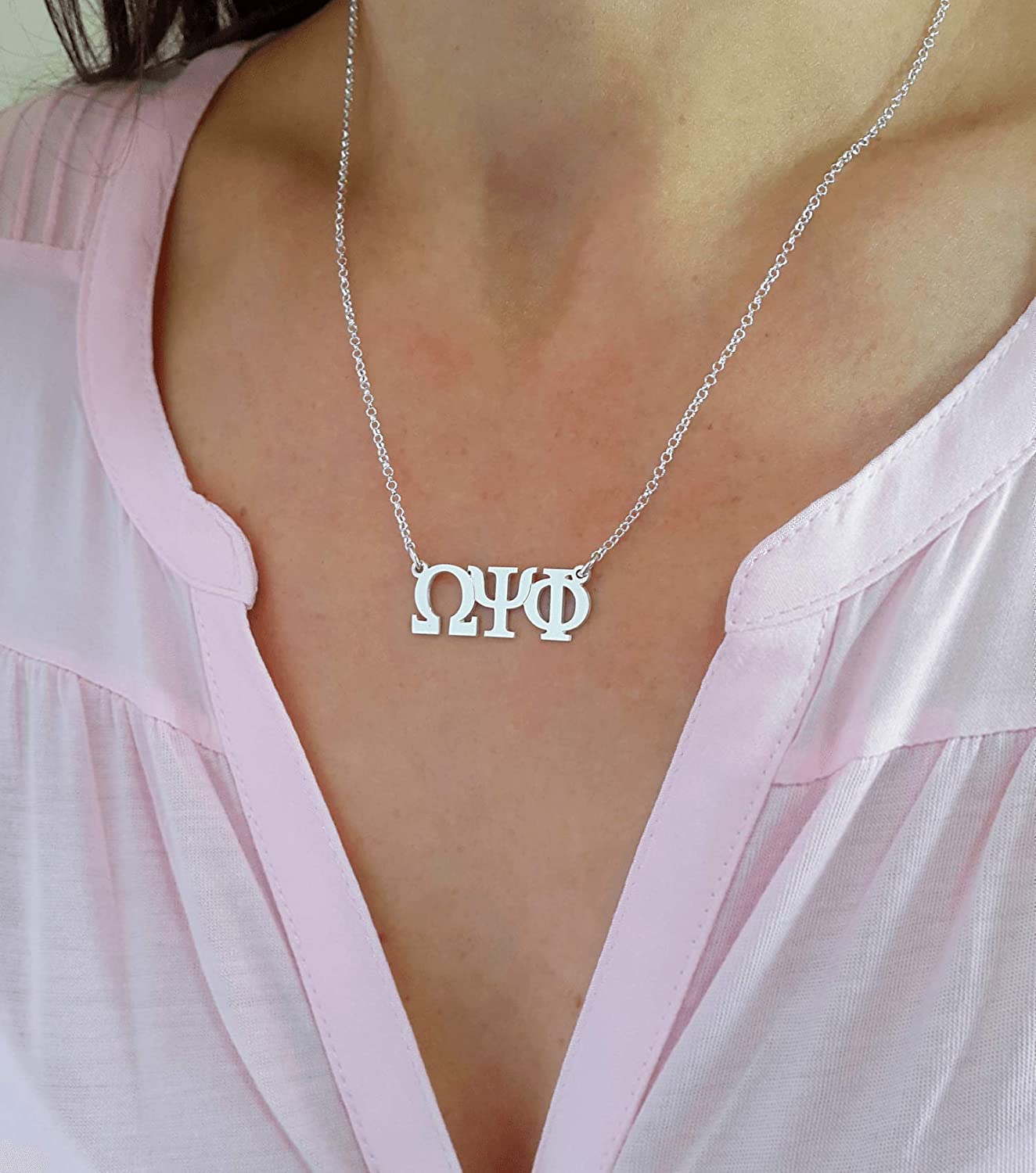 Delta Gamma Gifts Necklace 925 Sterling Silver, Personalized Sorority Jewelry